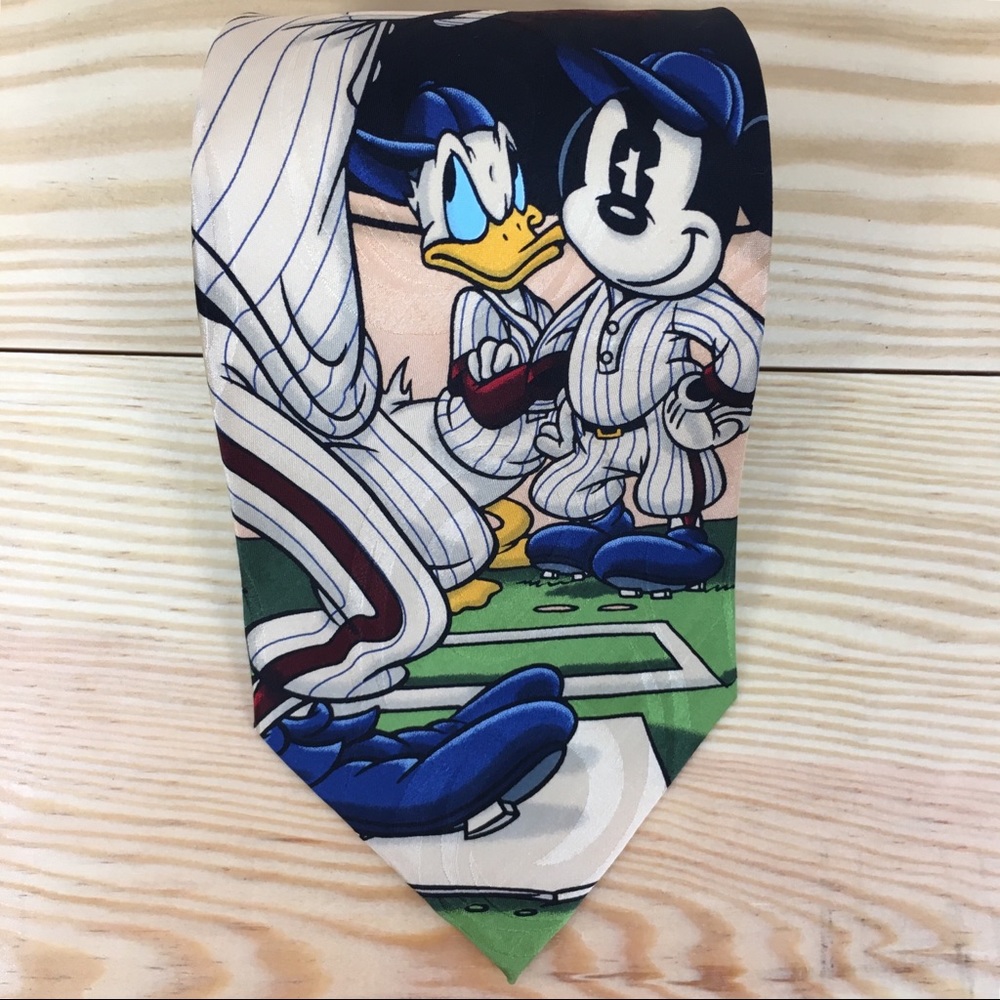 Disneyland vintage baseball tie Mickey & friends